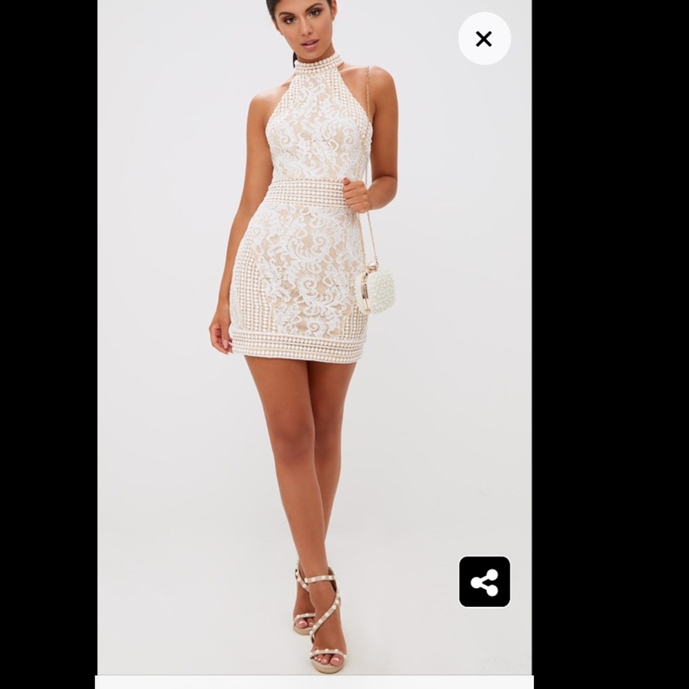Pretty little thing high neck crochet dress